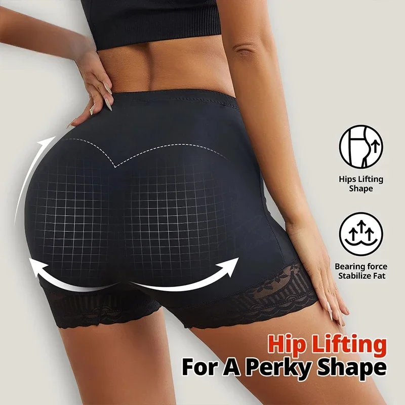 Lace Safety Shorts Women High Waist Anti Friction Pants Cross Tummy Shaper Panties Smooth Hip Lift Lingerie Under Dress image 6