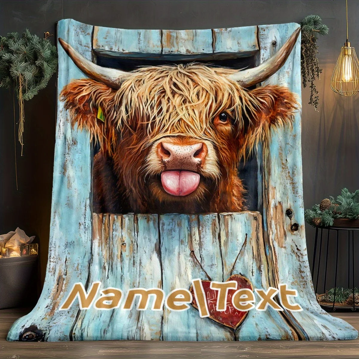 Personalized Highland Cow Blan - Highland Home Textiles 评论和价格