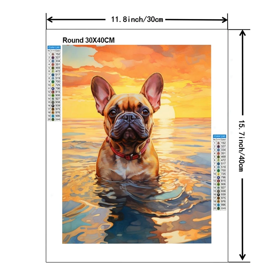 Cute French Bulldog Puppy Full Diamond Painting Art Pet Dog Animal 5d Diy Cross Stitch Mosaic Handwork Room Decor Gift