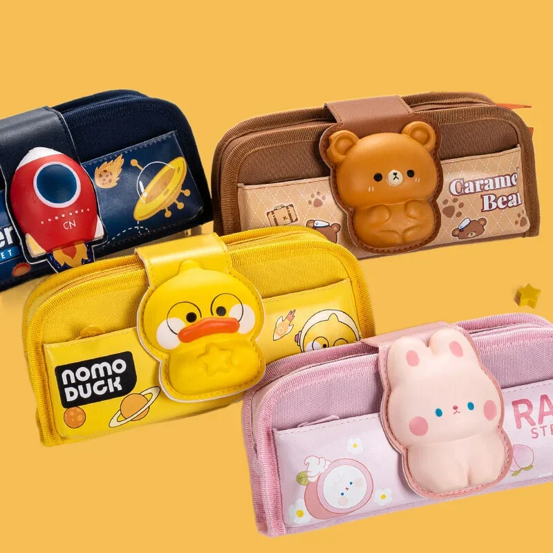 

Stationery Cartoon Decompression Flip Case Large Capacity Cartoon Pencil Case Pencil Bag