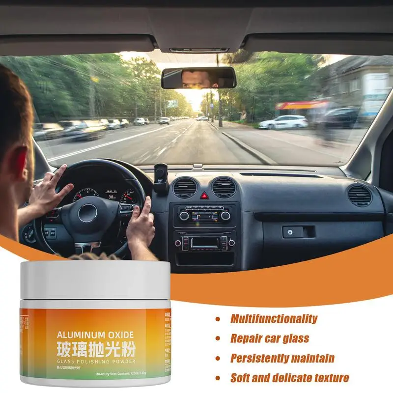 Glass Polishing Powder Sponge Wipe Window Polishing Powder Auto Glass Cleaner Oil Film Cleaning Power Polishing For Water Spots