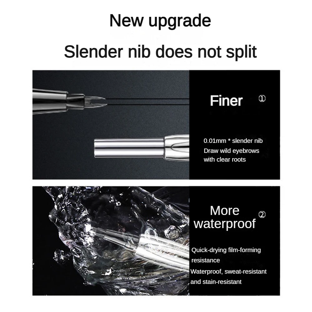 Lápiz de cejas resistente al agua, delineador de ojos líquido de múltiples usos, Punta muy fina, líquido de belleza y salud, 1/2/3 piezas