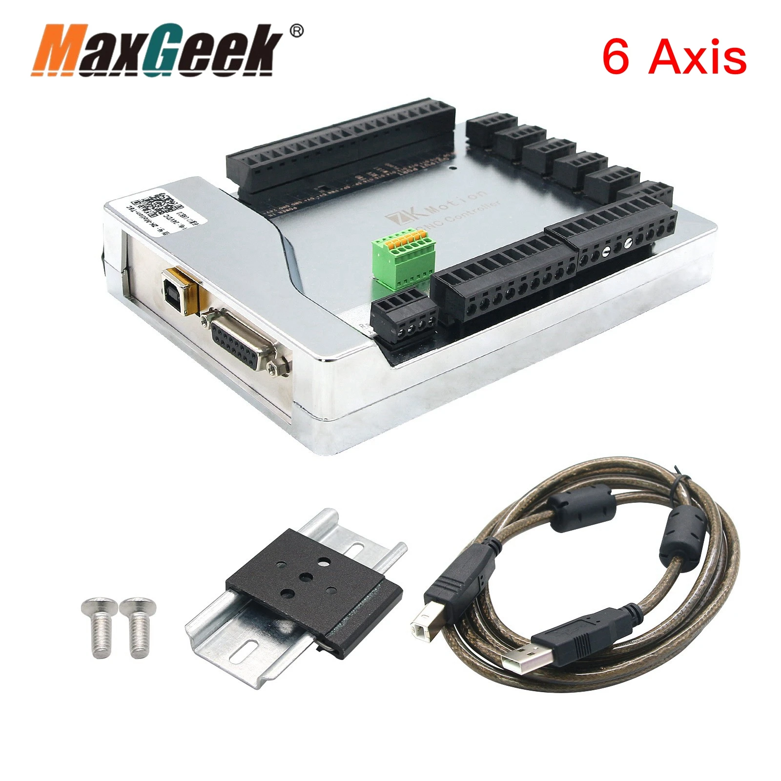 Maxgeek Mach3 USB CNC 4 Axis 6 Axis Breakout Interface Board for nMotion Mach3 CNC Controller Driver Board  5V 100PPR Handwheel