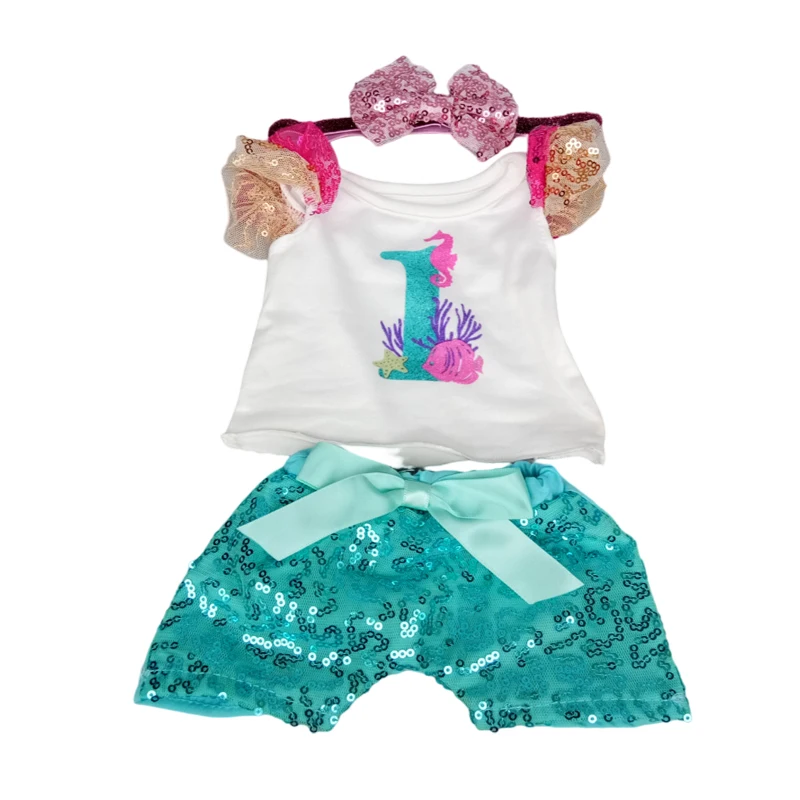 17 인치 Reborn Baby 인형 스팽글 드레스 홀 및 45cm 소녀 인형 옷 드레스 세트