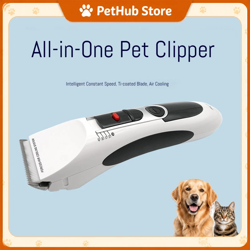 Purfy Adjustable Ceramic Blade Pet Electric Hair Clipper Anti Hair Jam Trimmer For Dog Cat Professional Pet Grooming Household