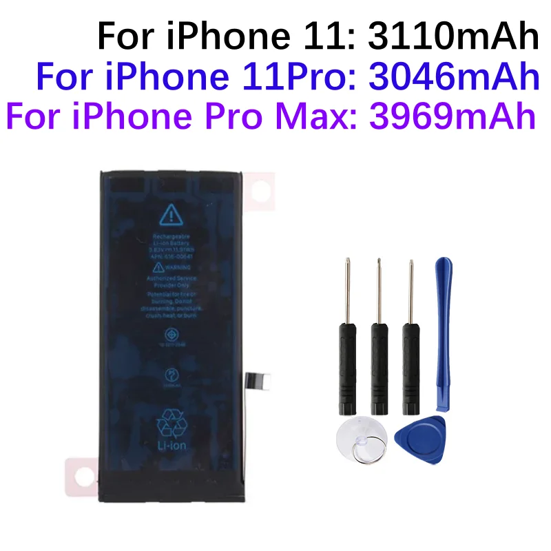 IPhone 11,11 pro,11 pro max用の大容量バッテリー,交換用バッテリーと