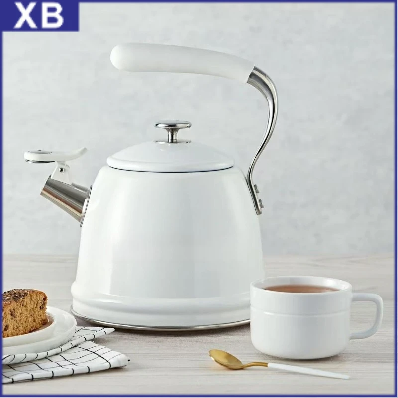 Stovetop Whistling Kettle 50s Retro Style 2.3L Stainless Steel Tea Kettle with Iconic Design & Whistle Premium Kitchen Statement
