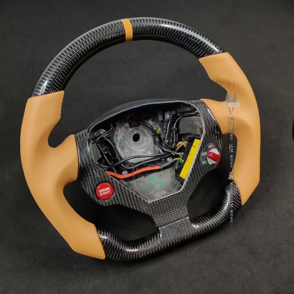 Carbon Fiber Steering Wheel For Ferrari California 2008-2017 Luxury Sport Racing Custom Interior Upgrade Replacement Direct fit view 3