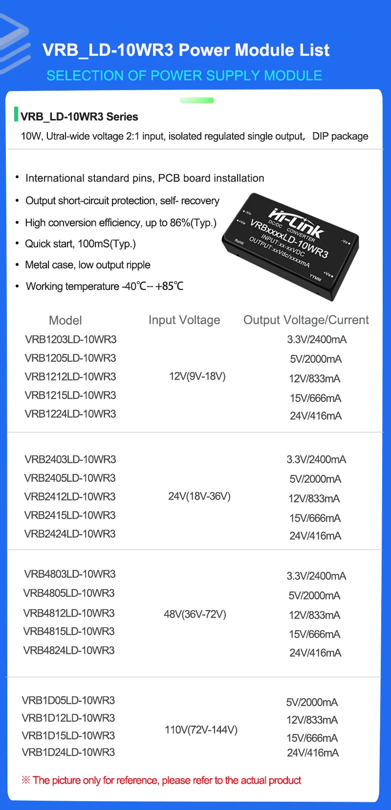 Free ship 2pcs dc dc converter VRB1212LD-10WR3/VRB1205LD-10WR3 10W 12V 833mA/2000mA isolated power supply module single output