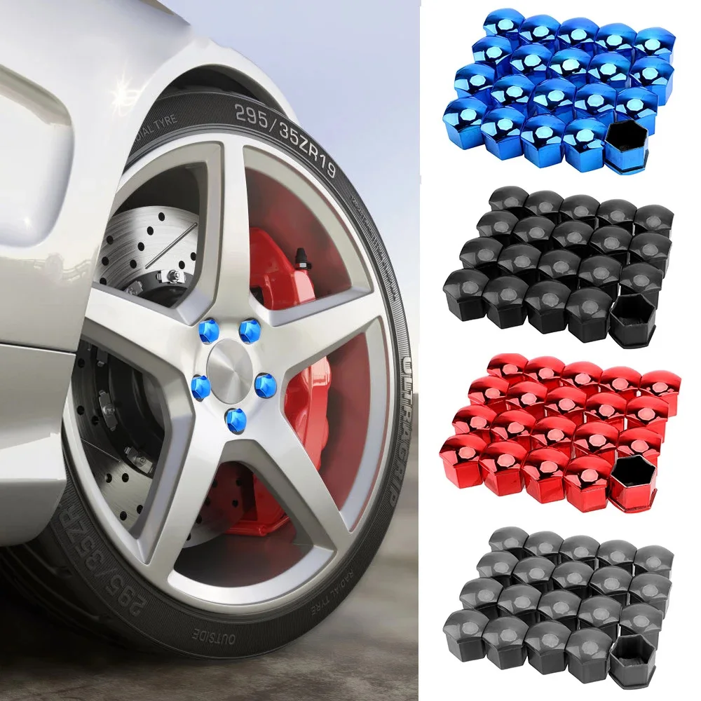 17mm 20pcs/set Car Wheel Nut Caps Protection Covers Caps Anti-Rust Auto Hub Screw Cover Car Tyre Nut Bolt Exterior Decoration