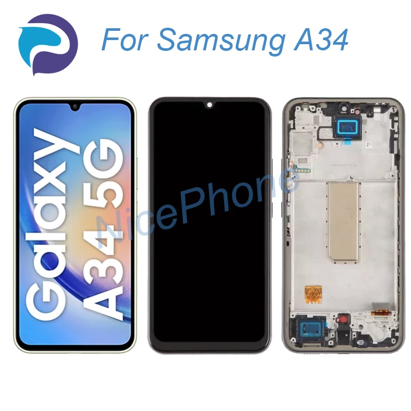 for Samsung A34 LCD Screen + Touch Digitizer Display 2400*1080 SM-A336E/B/DS/DSN/M/O A34 LCD Screen Display