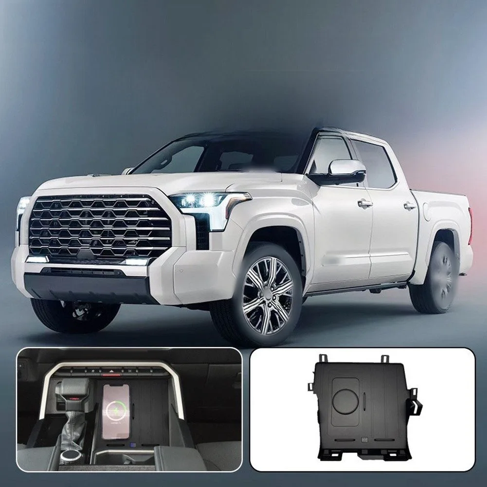 15W Wireless Charging Console Mount for Toyota For tundra 2022 2023 2024 For Sequoia 2022 2023 2024 with AI Overheat for