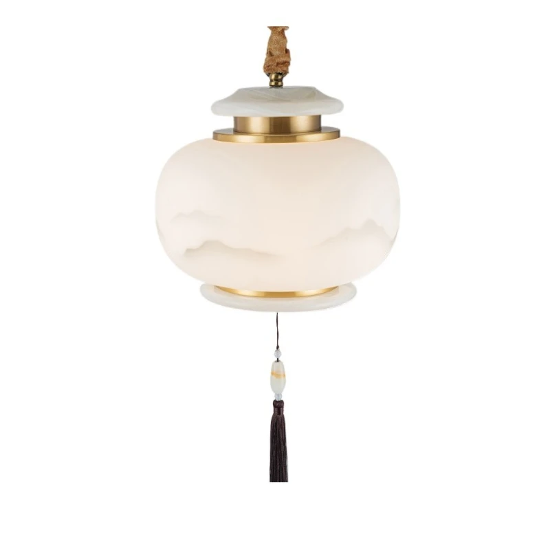 

New Chinese single-head chandelier All-copper landscape restaurant entrance creative small chandelier