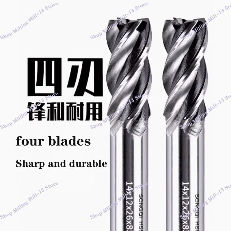 

1 pc HSS 4 Flute End Mill Cutter 2mm-32mm CNC Straight Shank Milling Woodworking Tool End Mill Router Bit For Wood Cutters