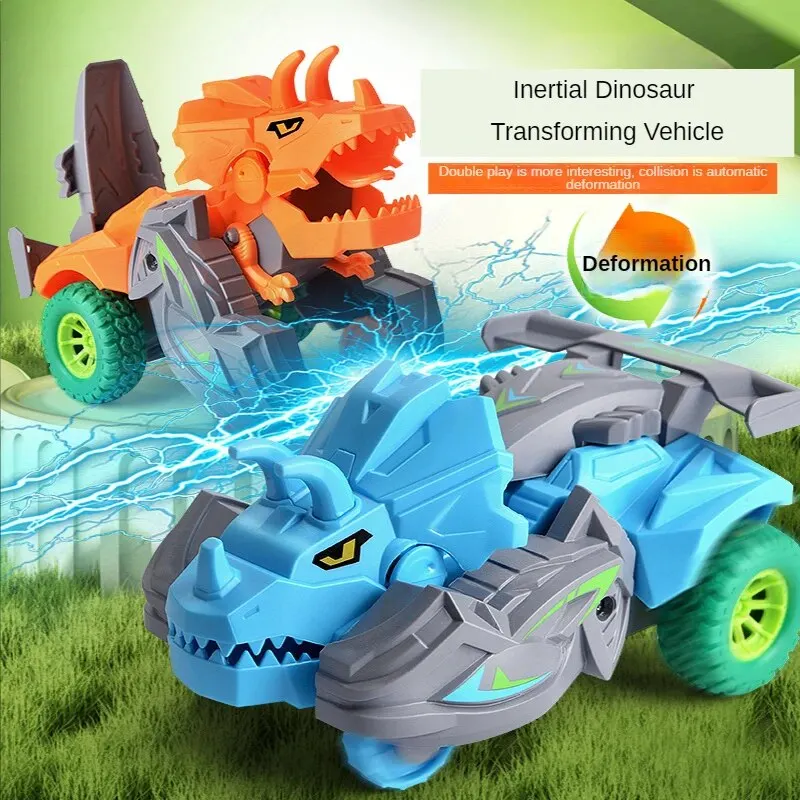 2 in 1 Dinosaur Car Deformation Toy Monster Truck Deformation Toy Inertia Deformation Character Collision Conversion Tank