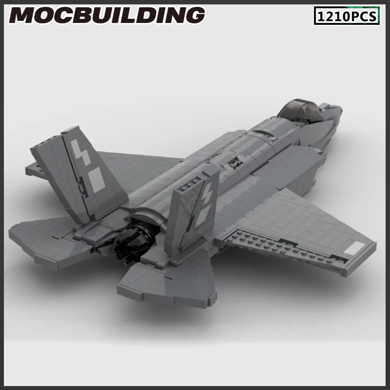 Moc blocos de construção F-35 avião modelo modular diy tijolos montar brinquedo presente natal avião coleção presente aniversário