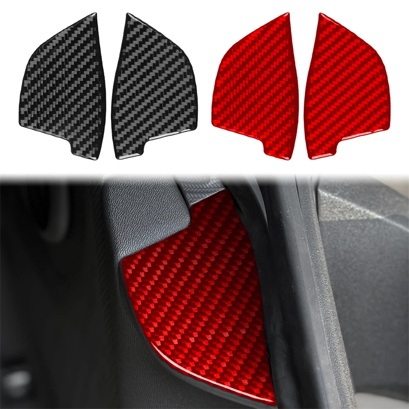 For Ford Mustang GT 2024 2025 Real Soft Carbon Fiber Door Side Panel Trim Cover Car Accessories Interior Decorative Sticker