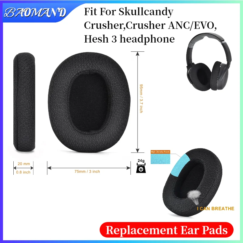 

Replacement Ear Pads Cushion for Skullcandy Crusher,Crusher ANC/EVO Hesh 3 Headphones Earpads/Ear Cushions Repair Parts Earmuffs