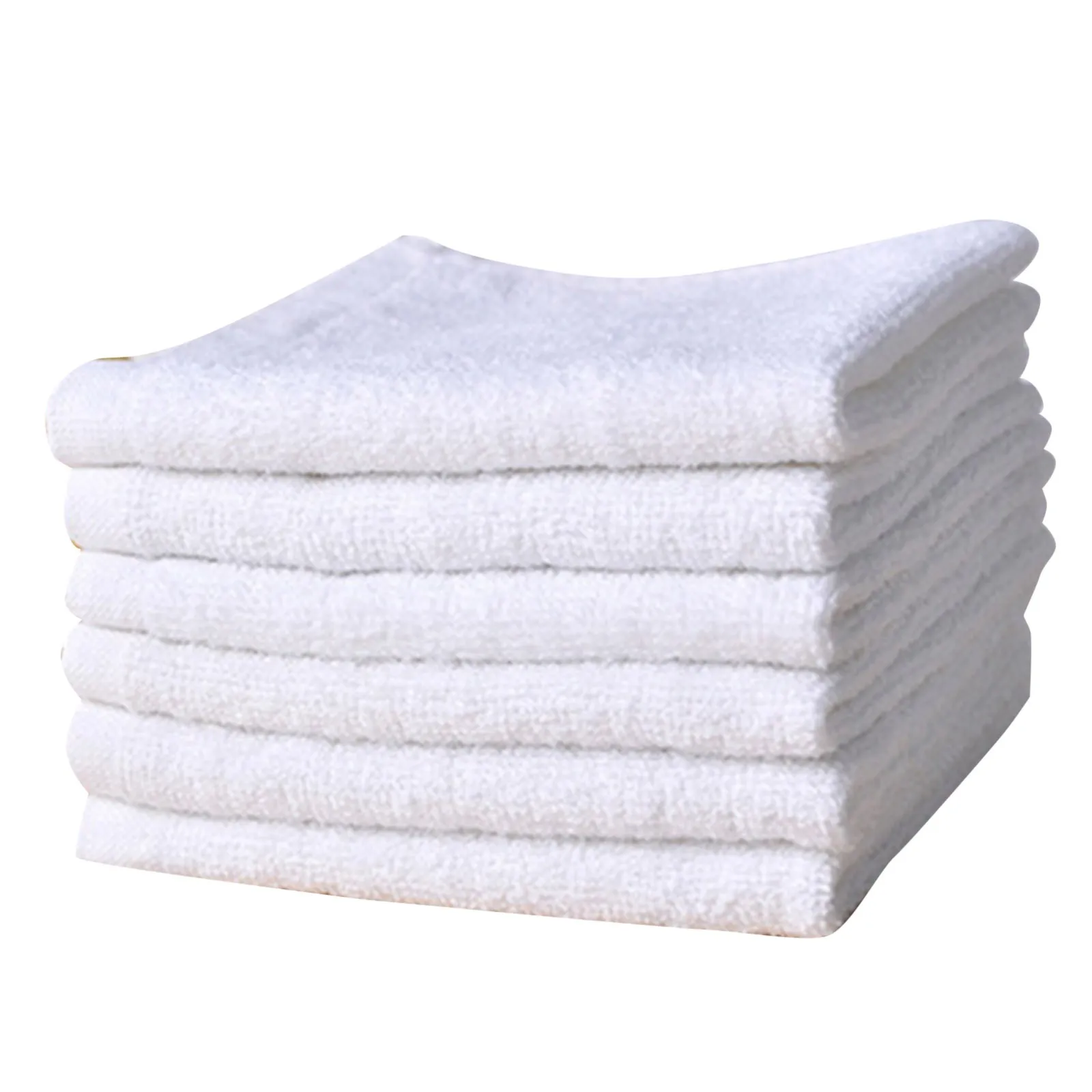 6pcs Small Square Towel Pure Cotton Kindergarten White Square Towel Foot Therapy Hotel Hotel Napkin Small Towel Towels Bathroom