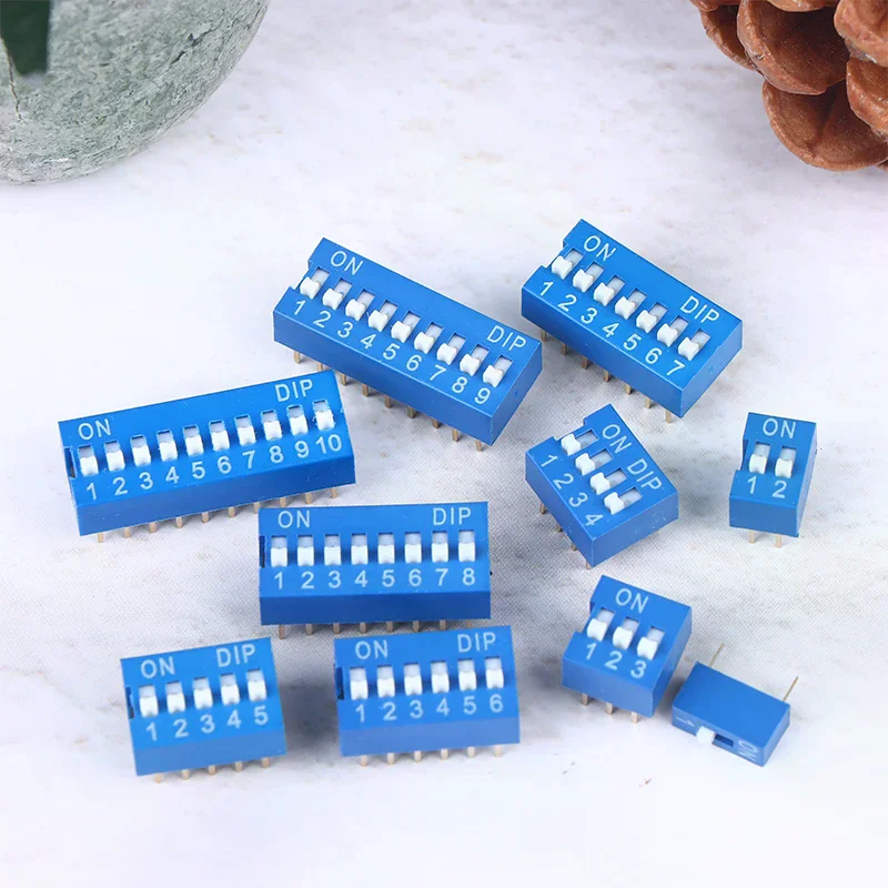 

10Pcs Slide Type Switch Module 1 2 3 4 5 6 7 8 10Pin DIP Switch Kit 2.54mm Toggle Switch Blue Snap Switches