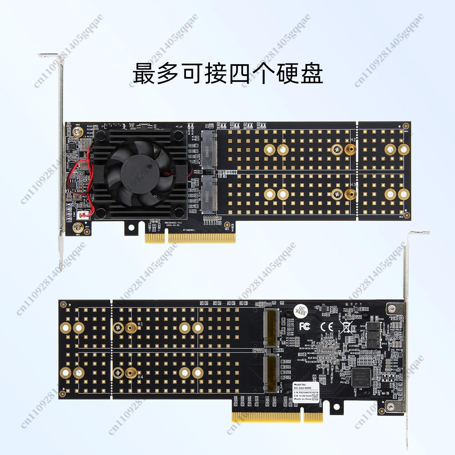 Split-Free 4-Disk M.2 PCIe Erweiterungskarte - PLX8747 Chip, Voll-/Halbe Höhe, Geräuscharmer Betrieb – Detail 3