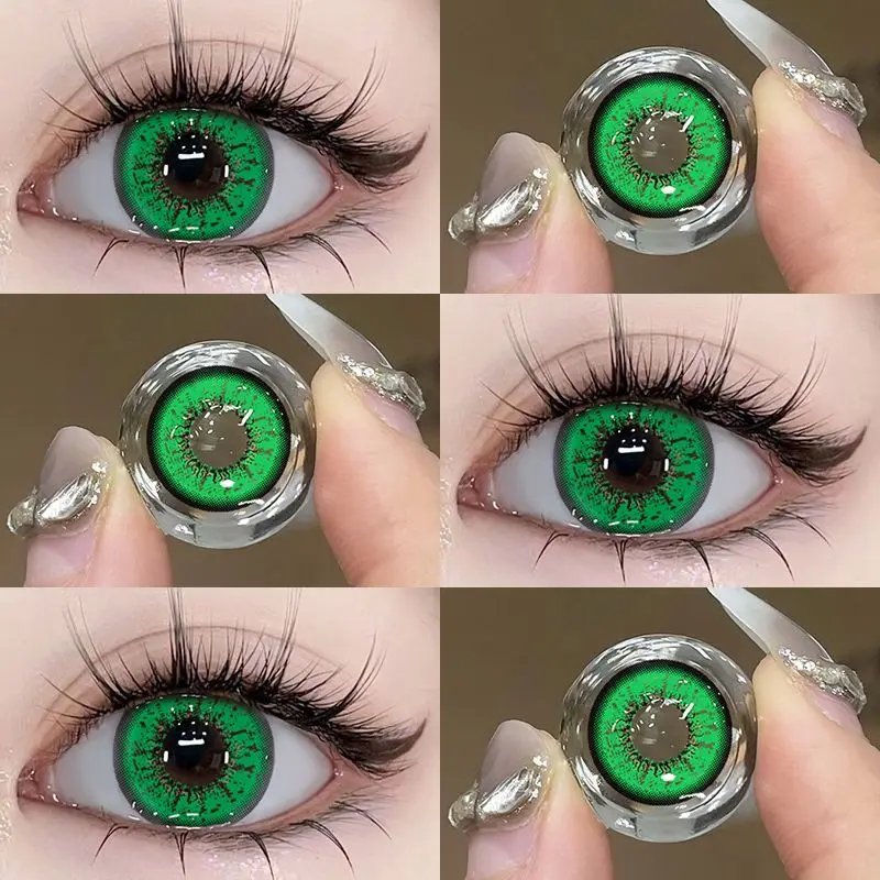 KSSEYE 2pcs Cosplay Anime Eyes Lenses for Eyes Yellow Brown Eye Lenses Halloween Colored Soft Beautiful Pupils New Fast Shipping