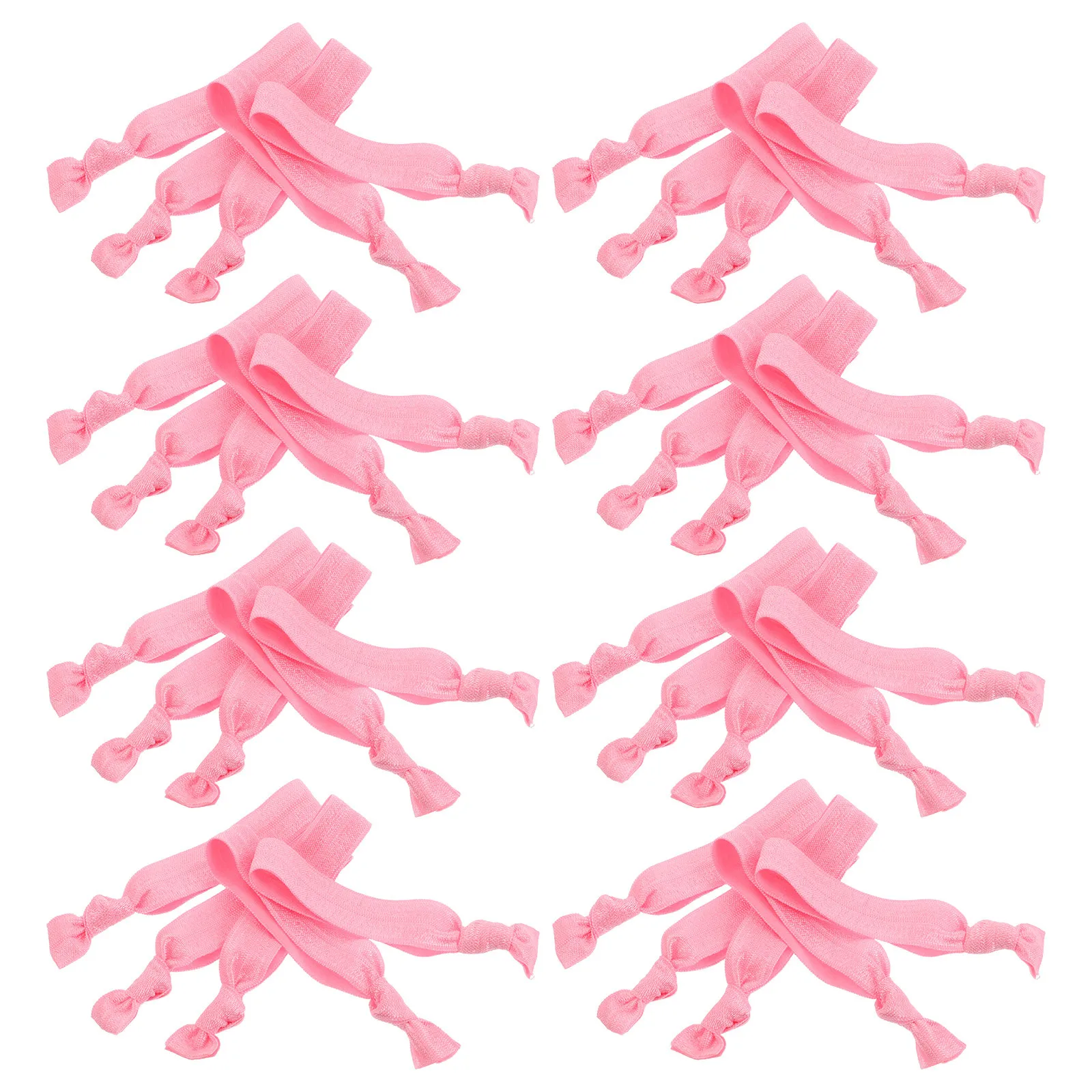 

50pcs Solid Color Knotted Ties For Women No Crease Fabric Ponytail Holders Soft Elastic Bands Bulk Pack Gentle On Thick Hair