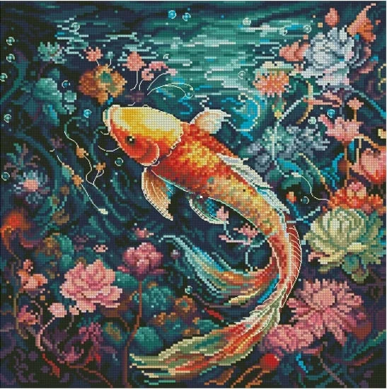 Joyful Fish 39-39 DIY needle work Cross Stitch Set Counted Cross Stitch Kit  28ct 14ct 32ct Metallic aida