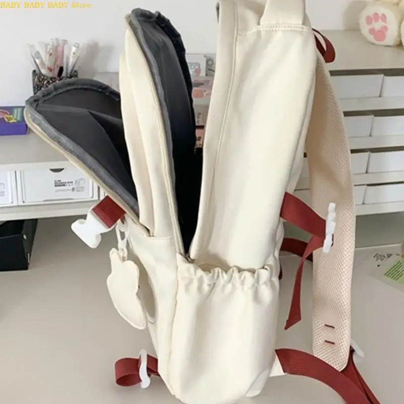 

Q81A College Student Teens Backpack Cartoon Embroidery Book Bag for School and Travel