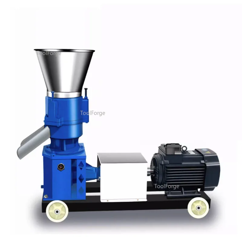 220V/ 380V Pellet Press Animal Feed Pellet Mill Biomass Pellet Machine 4kw 150kg/h-200kg/h model 150 165 2025 new