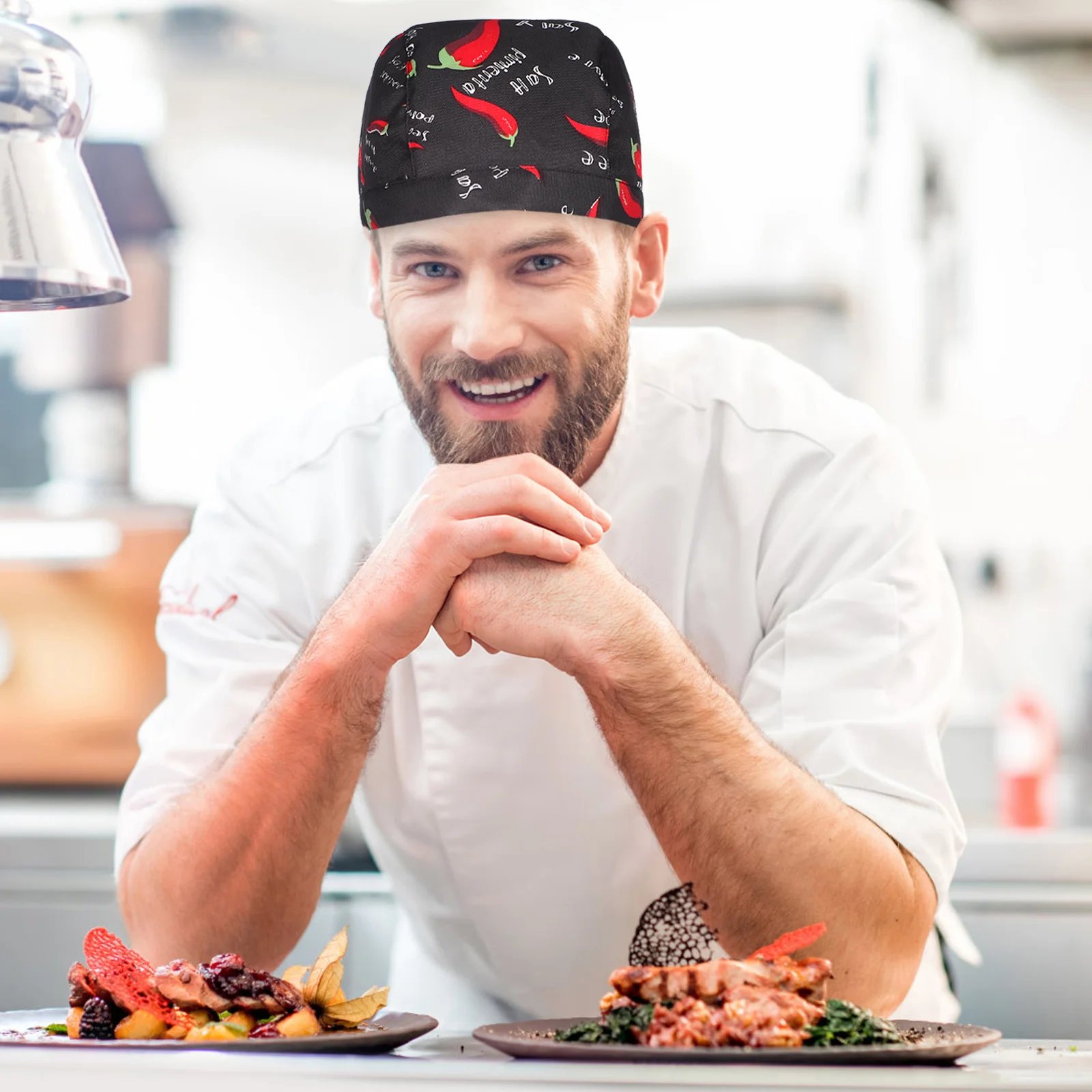 Chef-werkhoed Chili Design stofdichte keuken kookmuts voor ober restaurant personeel werkkleding chef-kok hoed