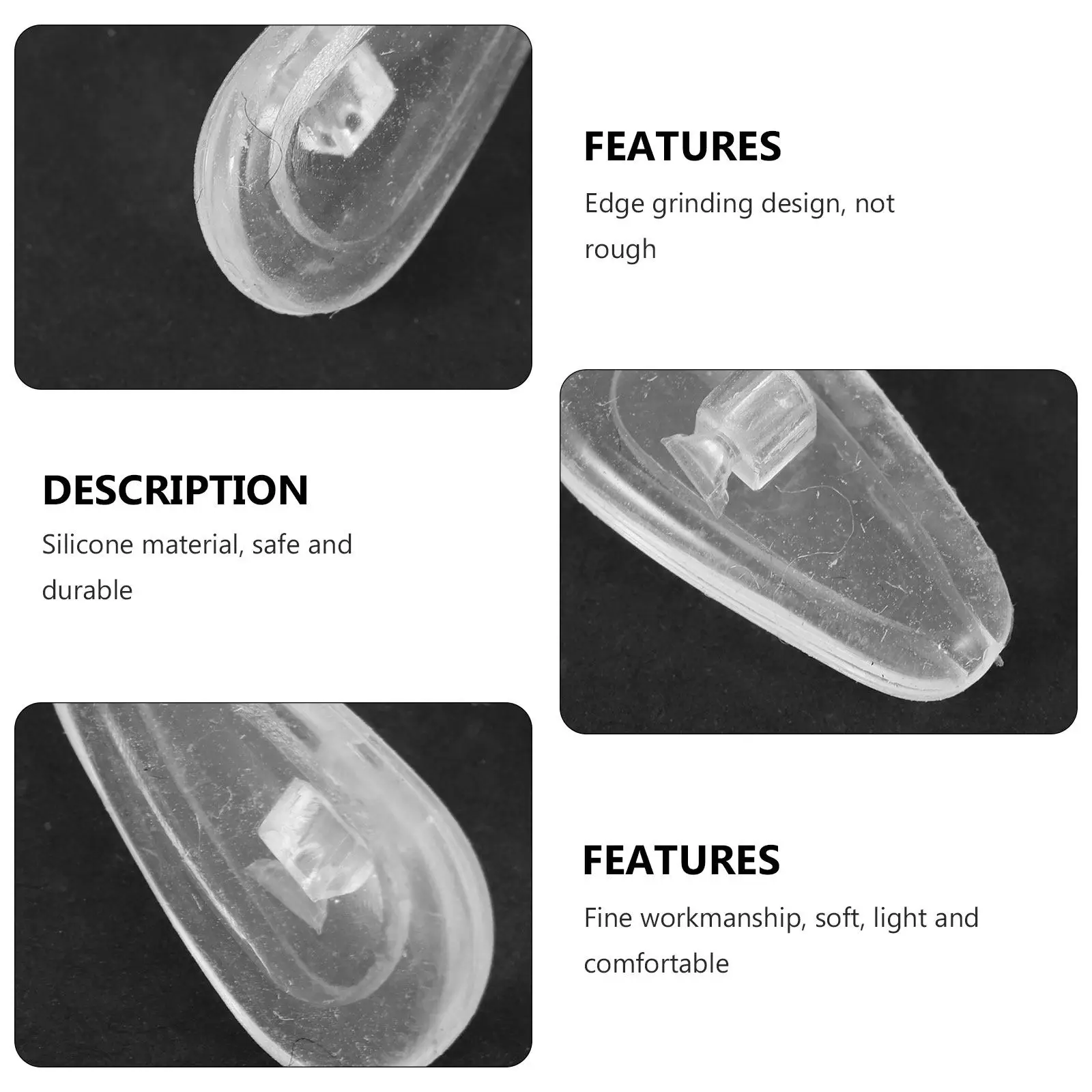 25Pairs High-End Silicone Nose Pads for Glasses Air Chamber Design Anti-Skid Comfort Fit Marks Eyeglasses Nose Pads