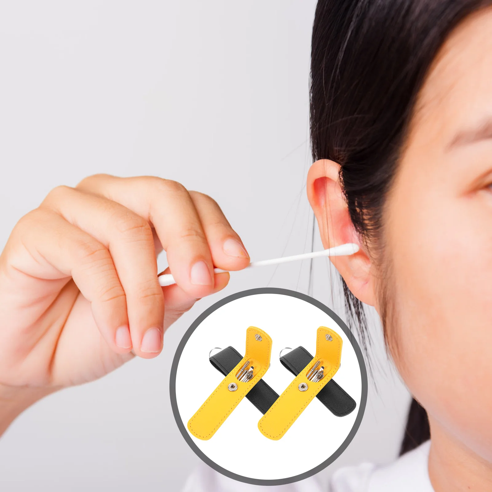 

4Sets Ear Cleaner Set Metal Earwax Removal Tool Ergonomic Design Portable Earwax Scoop Household Wax Cleaner Easy Use