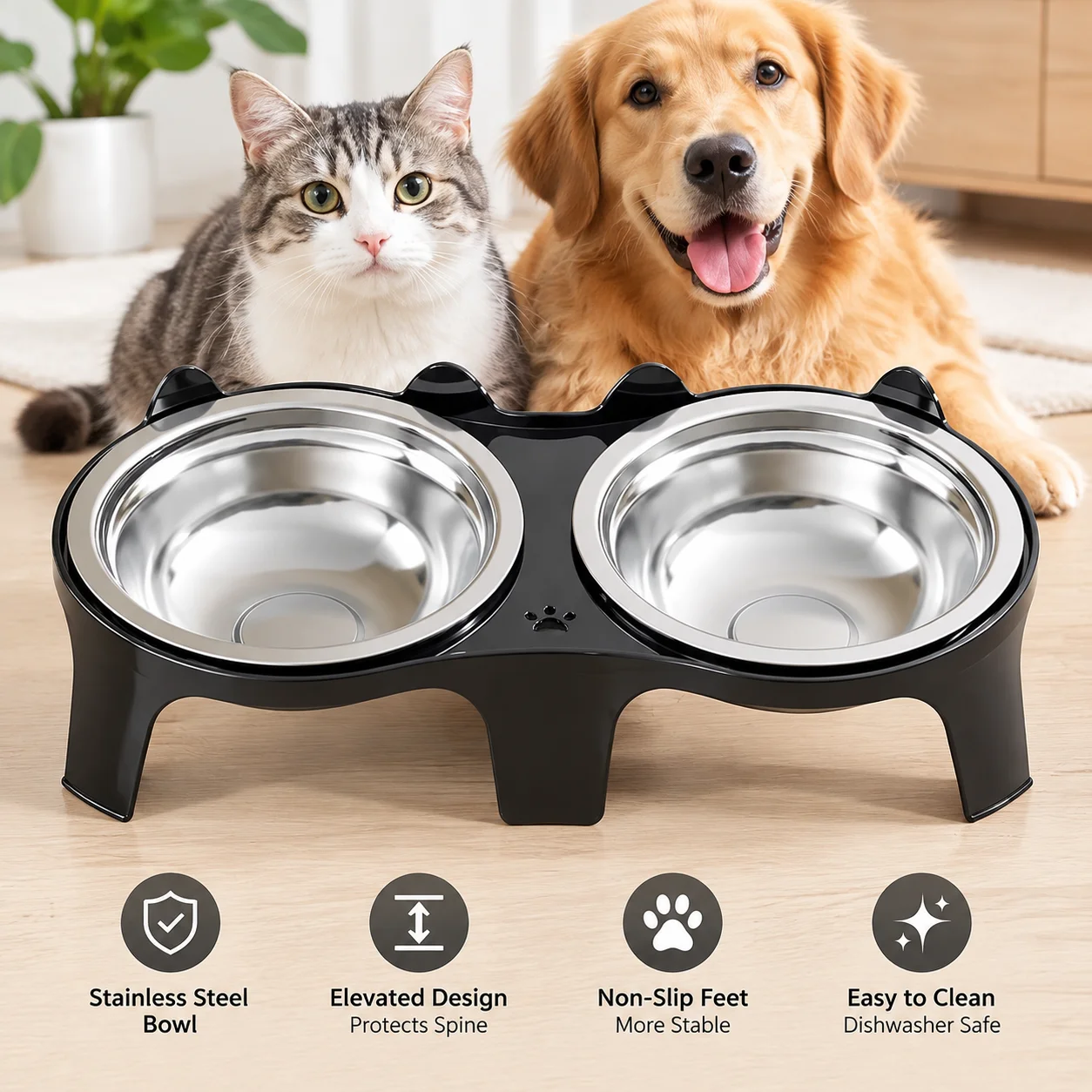 Royal Canin Food Medium - Elevated Dog Cat Bowl Feeder Raised
