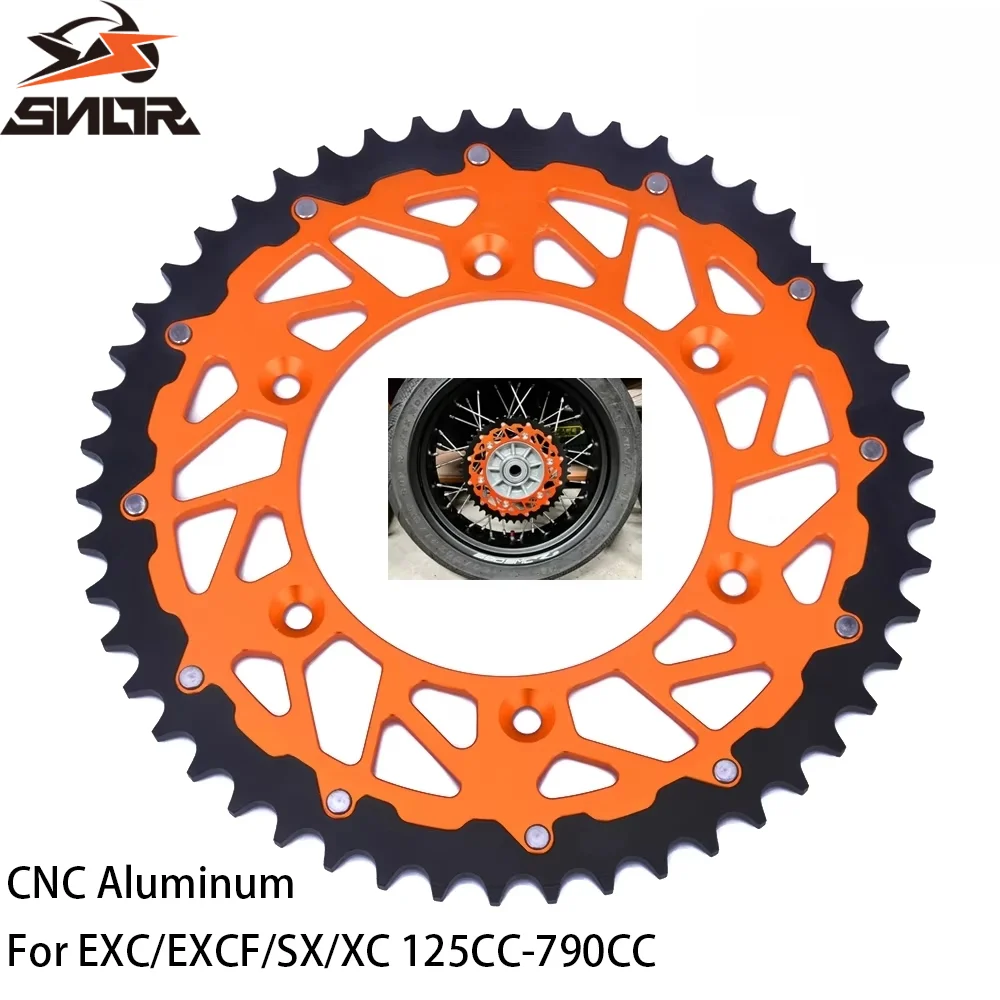 SNOR 42-52T Motorcycle Rear Chain Sprocket For KTM 125 200 250 350 400 450 525 530 560 600 620 690 Off Road Bike 1993-2016