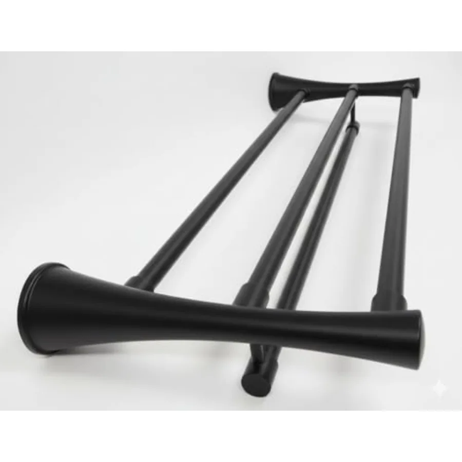 

26" Classic Towel Bar with Triple Rod Storage Shelf in Matte Black