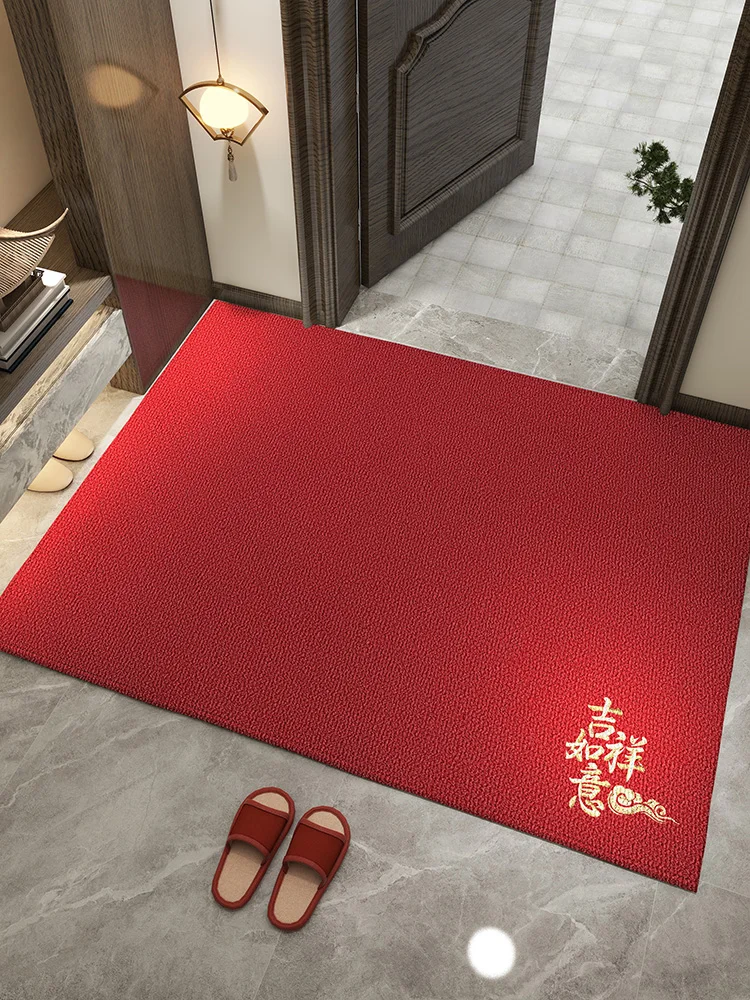 

Новый китайский красный праздничный входной коврик, противоскользящий износостойкий дверной коврик, домашний входной коврик, дверной коврик, ковер