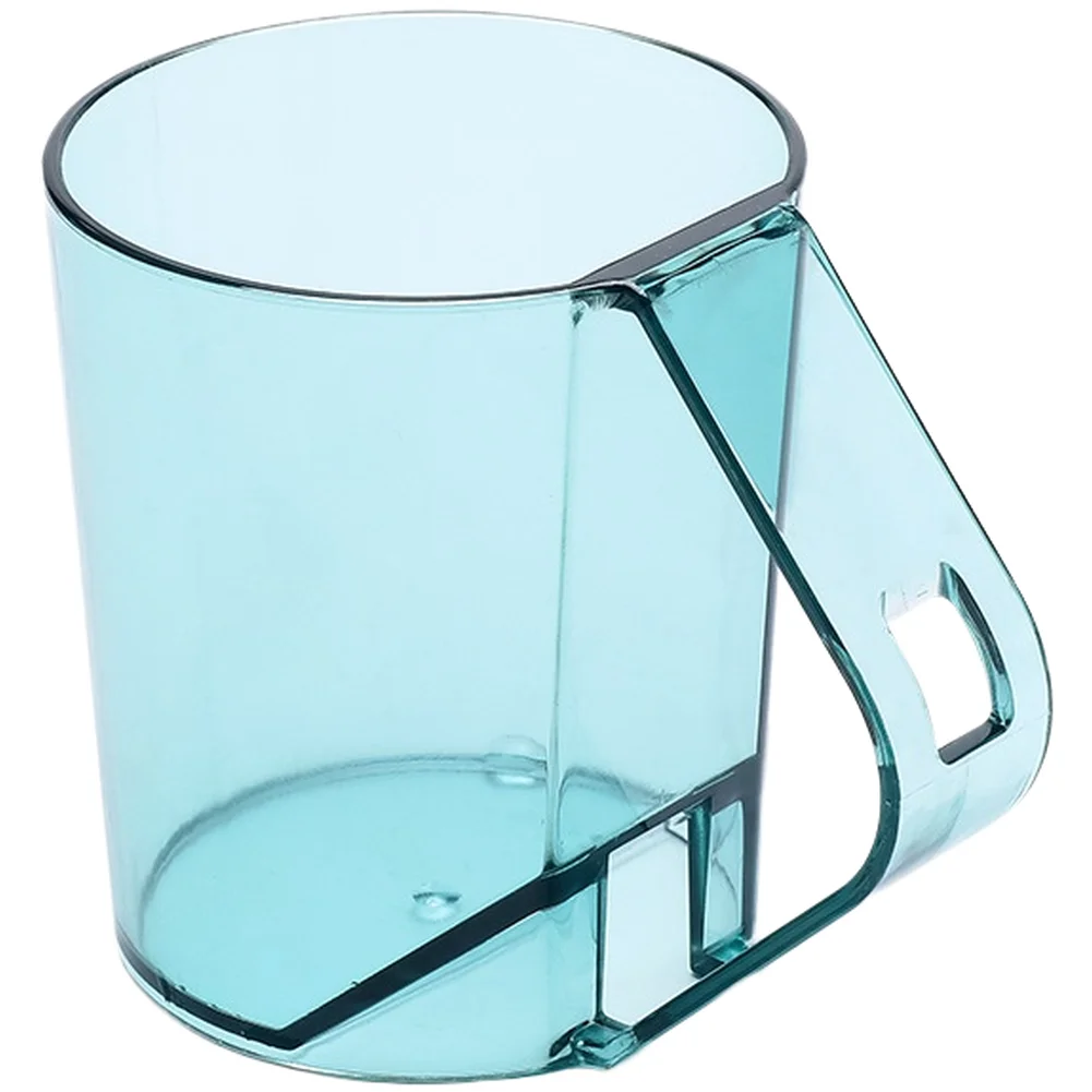 PS-Based Gargle Cup with Transparent Appearance Toothbrush Slot for Inverted Mounting and Rounded Handle for Secure Grasp