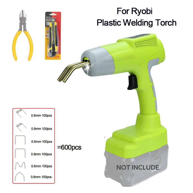 For Ryobi Plastic Welding Torch LUB-PW05 with 600 Welding Nail Welding Nail Gun Powerful Electric Tool with Led Light