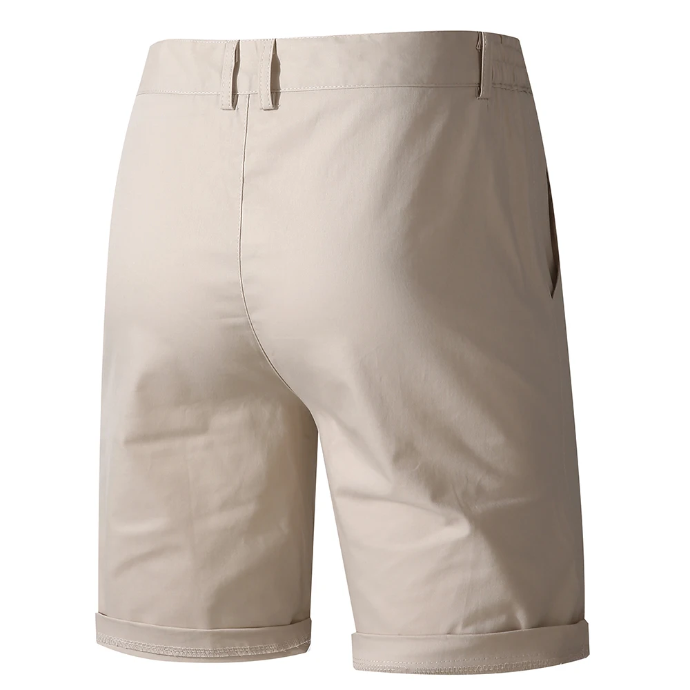 100% Cotton Men Shorts Summer Solid Color High Quality Shorts Social Beach Homme Shorts Casual Fashion Business Short Pant Men