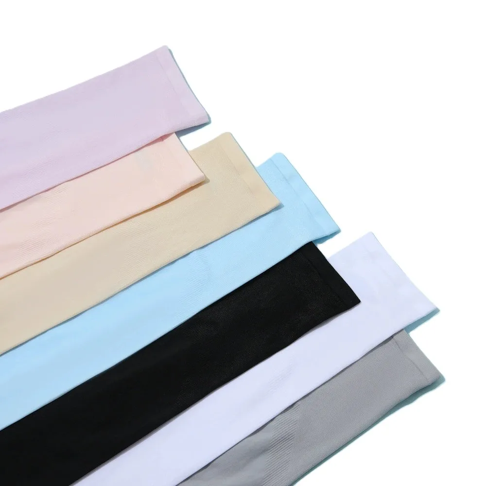 Polyester Cooling Sun Protection Arm Sleeves, Cool Touch UV Protection Arm Cover for Cycling Driving Outdoor Sports, 2 Pieces Random Colors