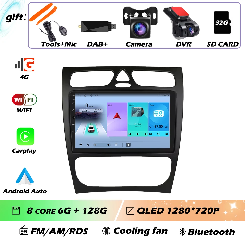 Voor Mercedes-Benz EEN W168 C W203 G W463 Vaneo Vito Viano CLK Klasse C209 Android GPS Autoradio Multimedia Video speler Carplay 4G