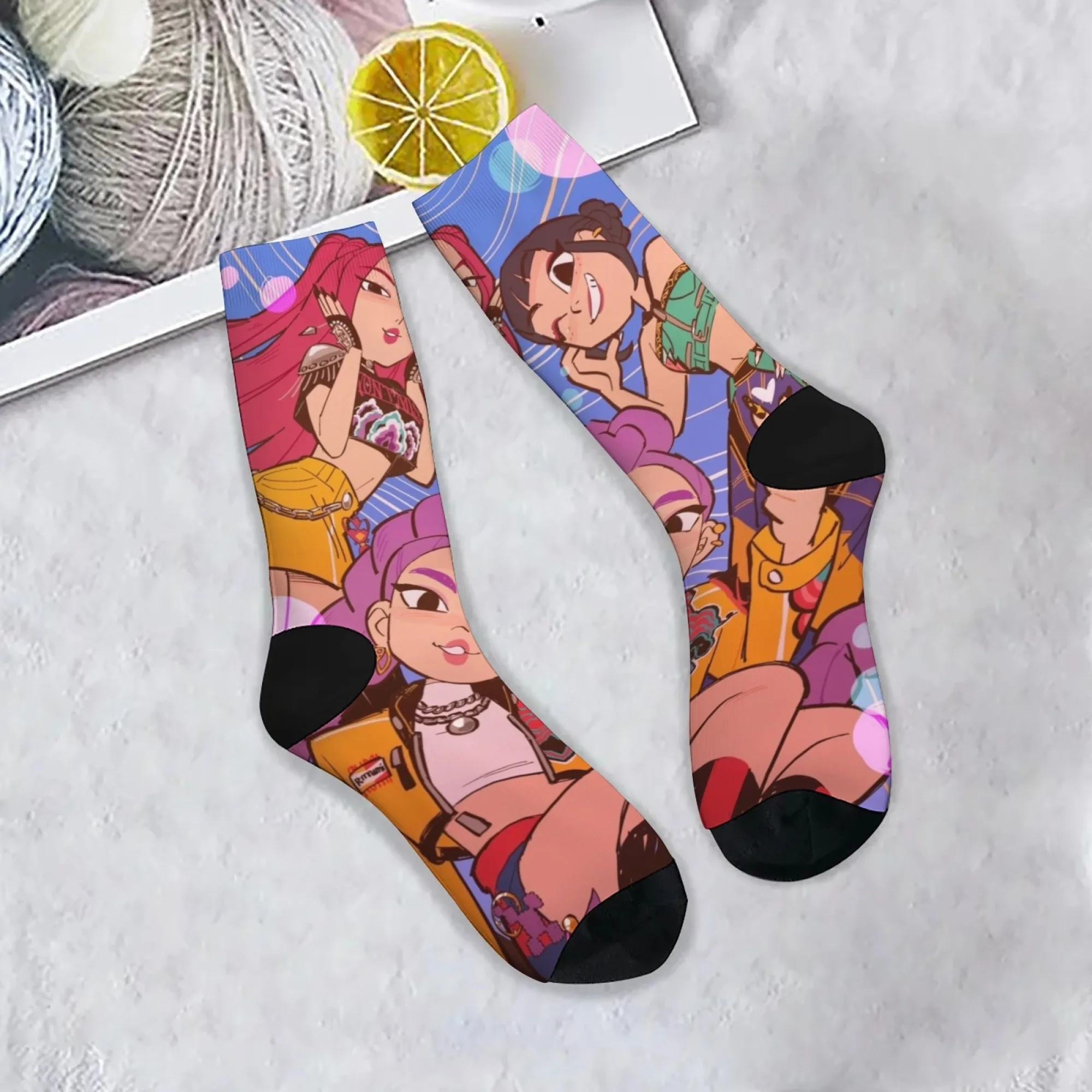 Skarpetki Huntrix Girlgroup Happy Socks Nowatorskie Skarpetki K-POP Demon Hunter Śmieszne Skarpetki Styl Harajuku Unisex Wygodne Modne Skarpetki Anime Prezent