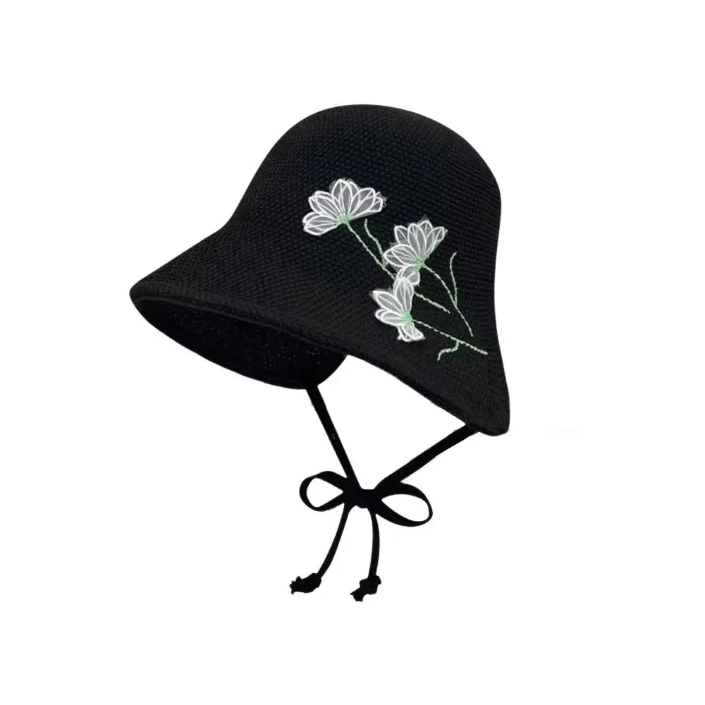 

High Quality Lace Bowknot Sun Hat Adjustable Breathable Summer Sun Hat Sweet Anti UV Bucket Hats Gift