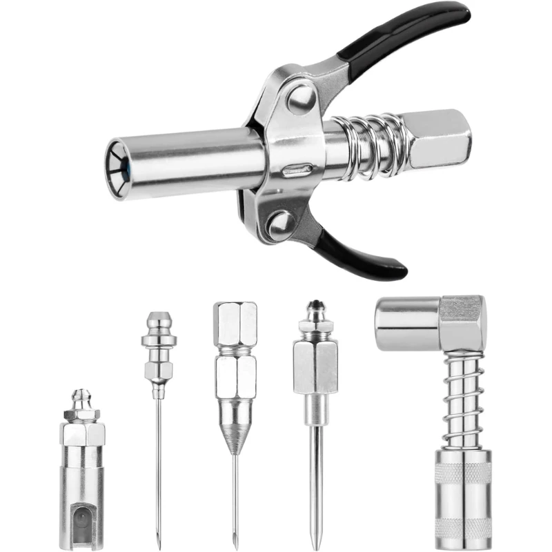 Lubrication Set Coupler Connector Angled Grease Needle Nozzles & Injectors Tool for Mechanical Use Efficient Lubrication GTWS