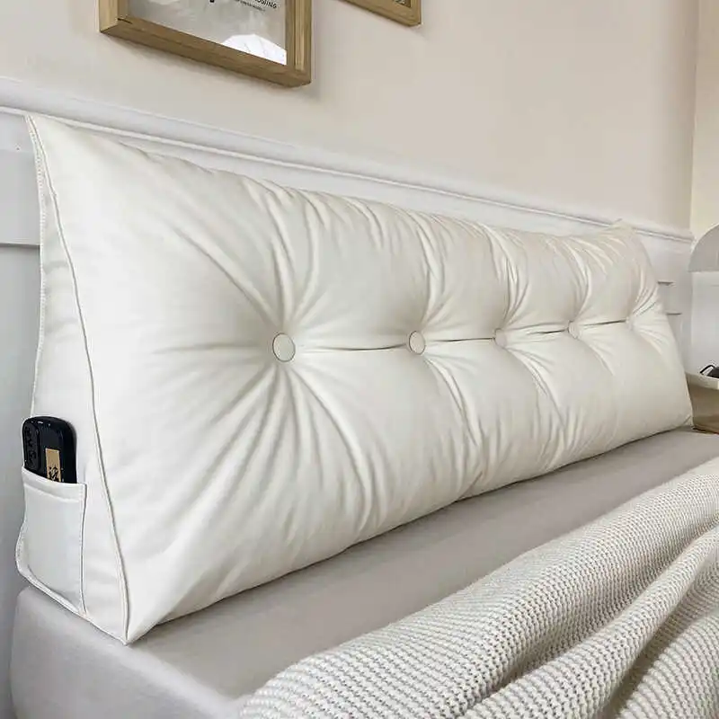 

Leather Bede Pillow Dormi Waist Protection No-Wa Tat Bed Sofa Detachable Waing Bedroom Large Barest Cuion