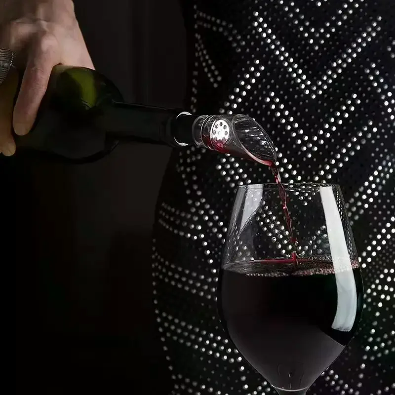 1/2/5/10/12pcsWine Aerator Pourer Decanter Liquor Bottles Stopper Spout Premium Crystal Wine Pourers Bar Assessor Wine Lovers