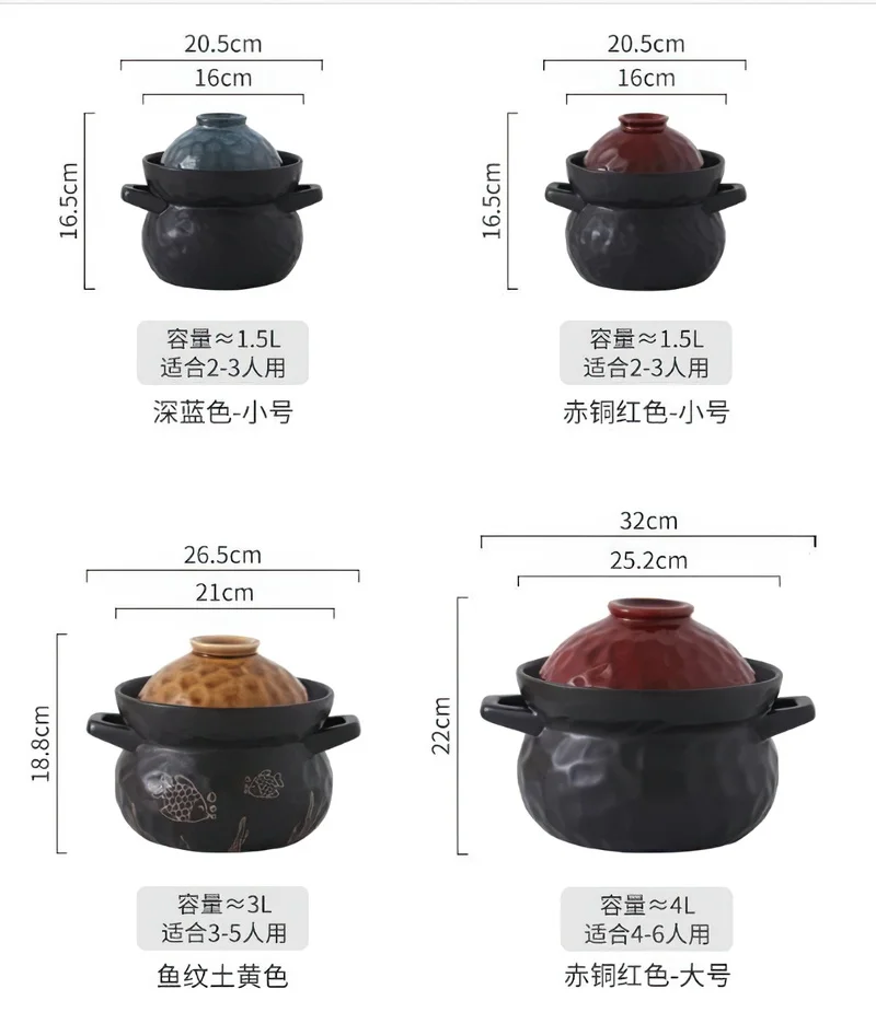 Japanese Pot Ceramic Pot Cooking Pan Big Saucepan Korean Cookware Clay Pot for Cooking Casserole Kitchen Utensils Stone Pan