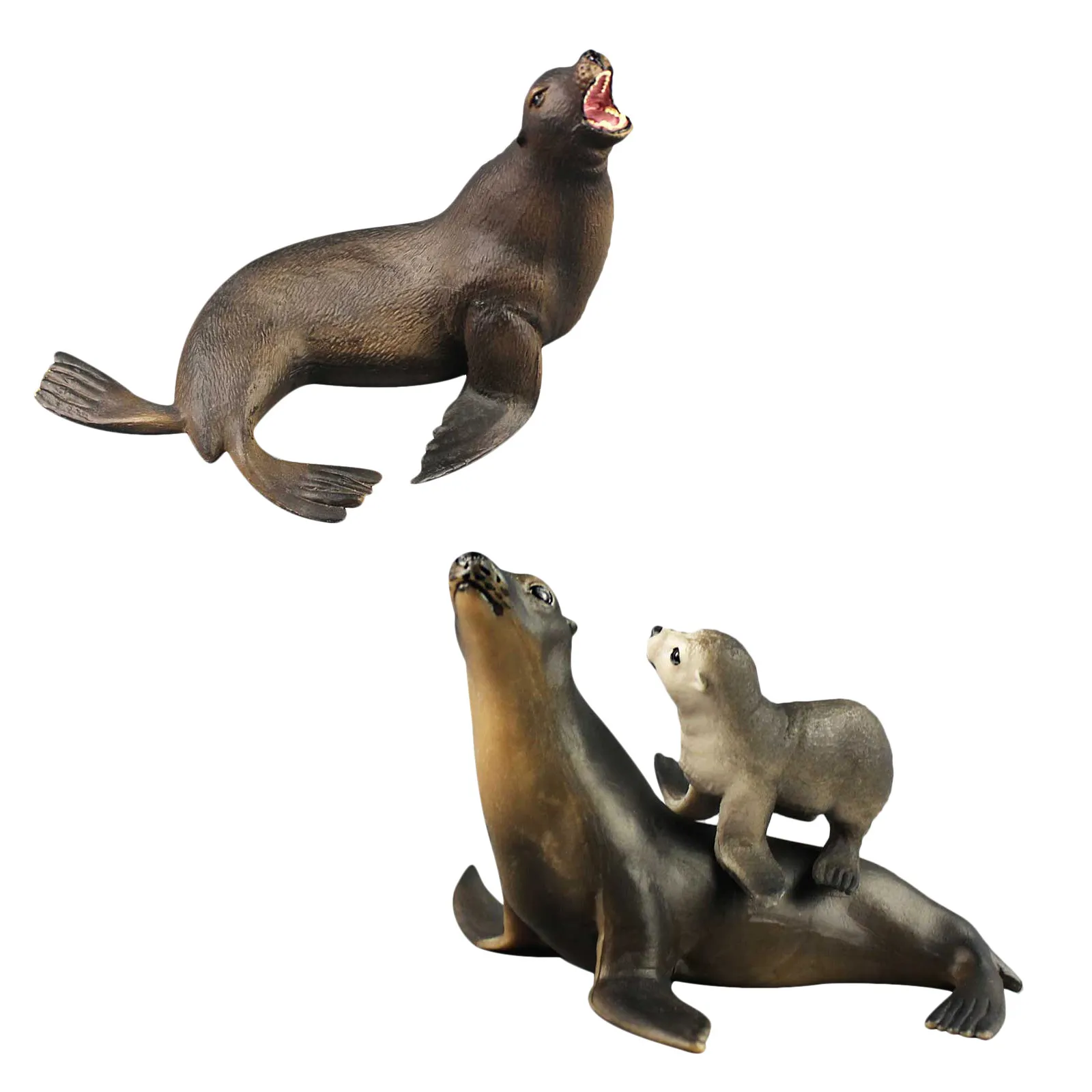 

3Pcs Sea Lion Family High Simulation Animal Set for Kids Educational Learning Color Recognition Imagination Desktop Decoration