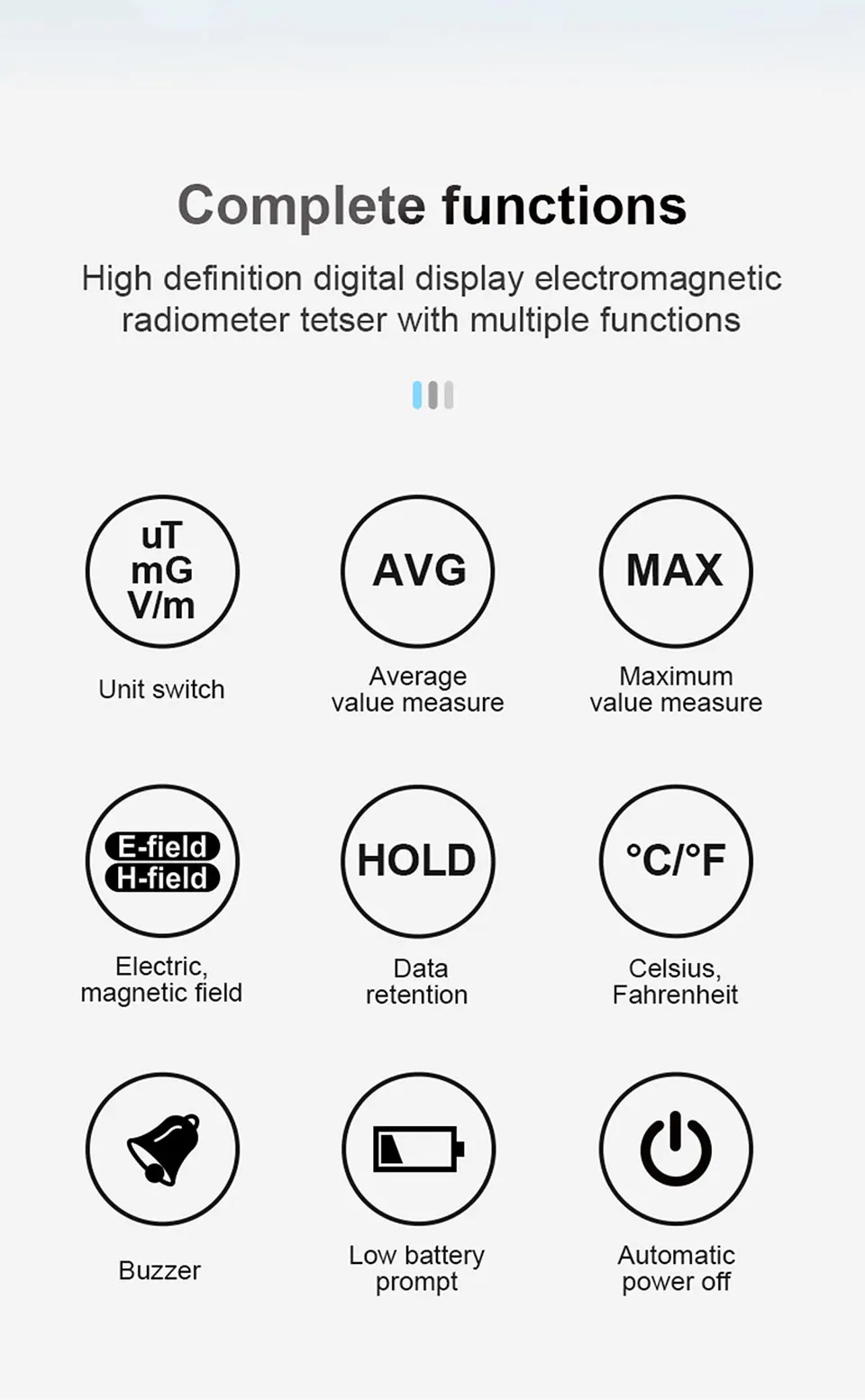 EMF01 Detektor für elektromagnetische Strahlung, hochpräzises EMF-Messgerät, Messgerät für elektromagnetische Wellenstrahlung im Haushalt – Detail 6